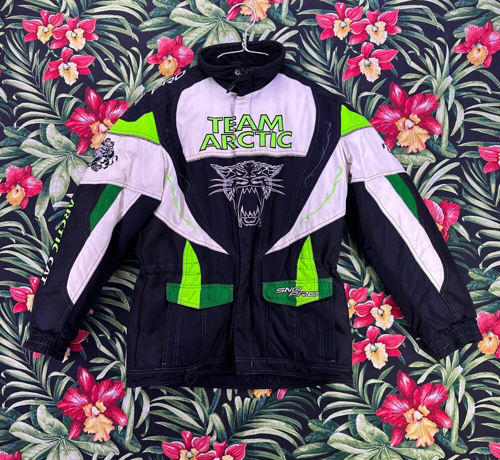 Vintage Team Arctic Cat Snowmobile Racing Jacket SizeXL Rare